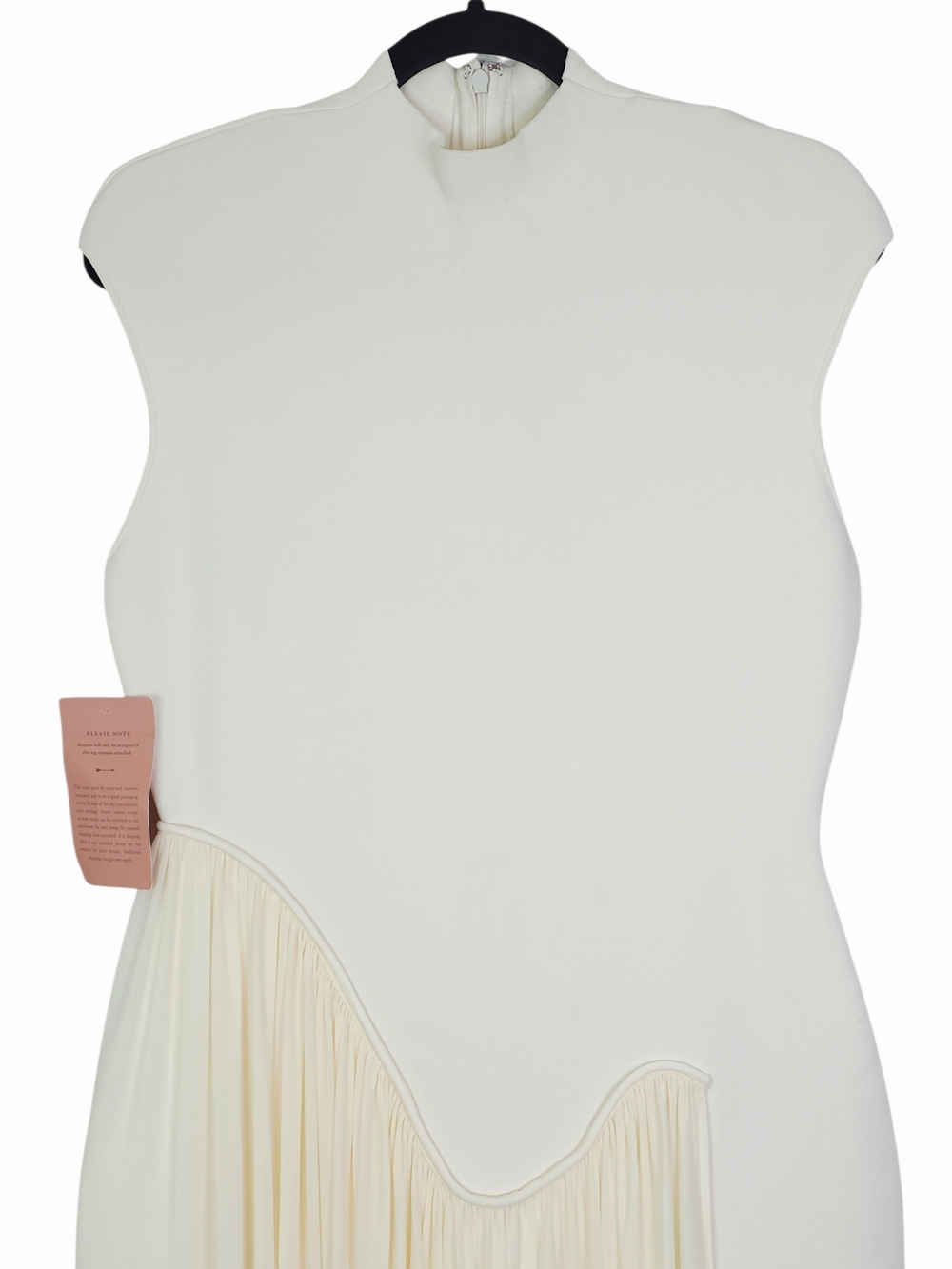 Et Ochs Francis Midi Dress Ivory White Asymmetric Knit Combo NWT Size M - Picture 5 of 15